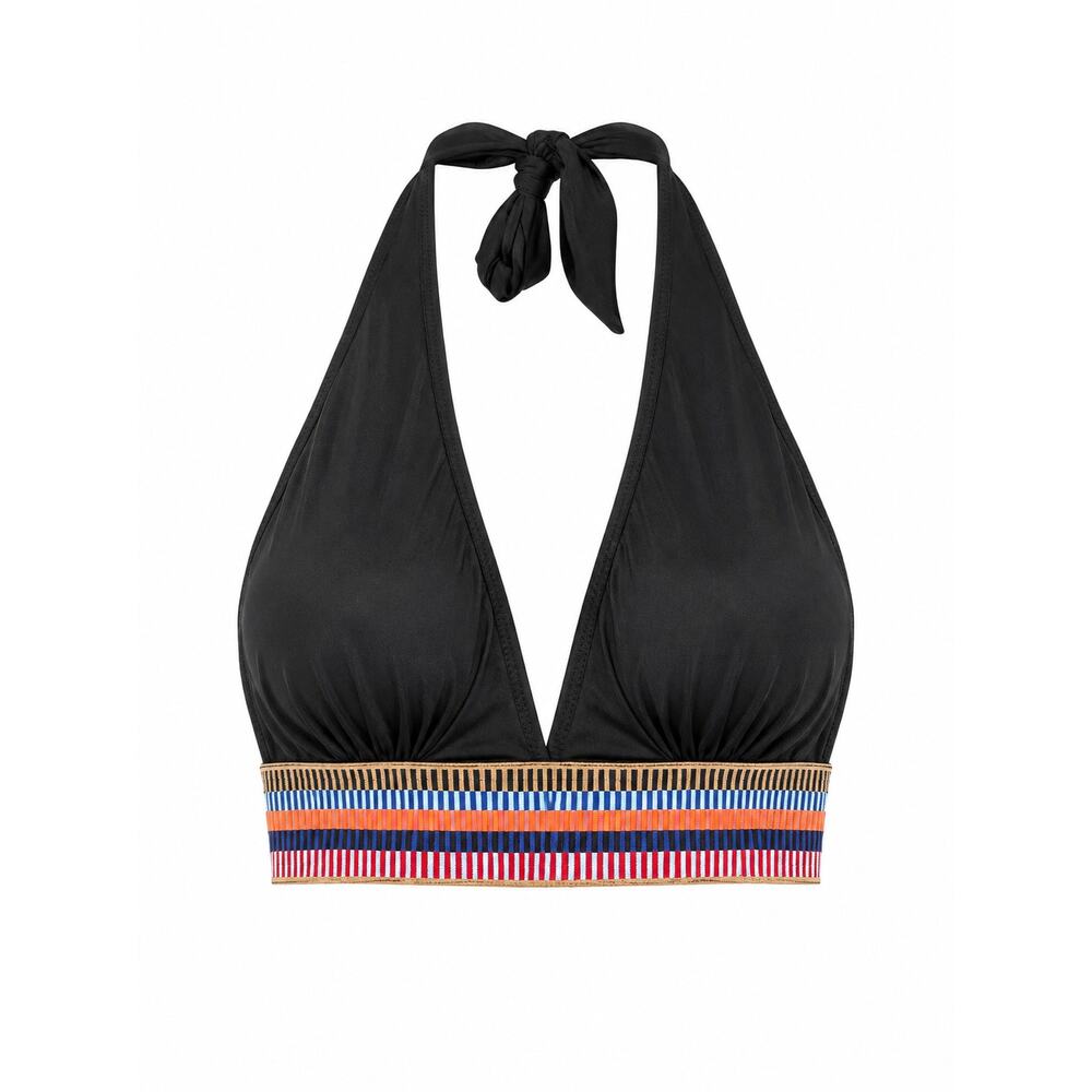 NWT Blooming Jelly Black Halter Bikini Top M
